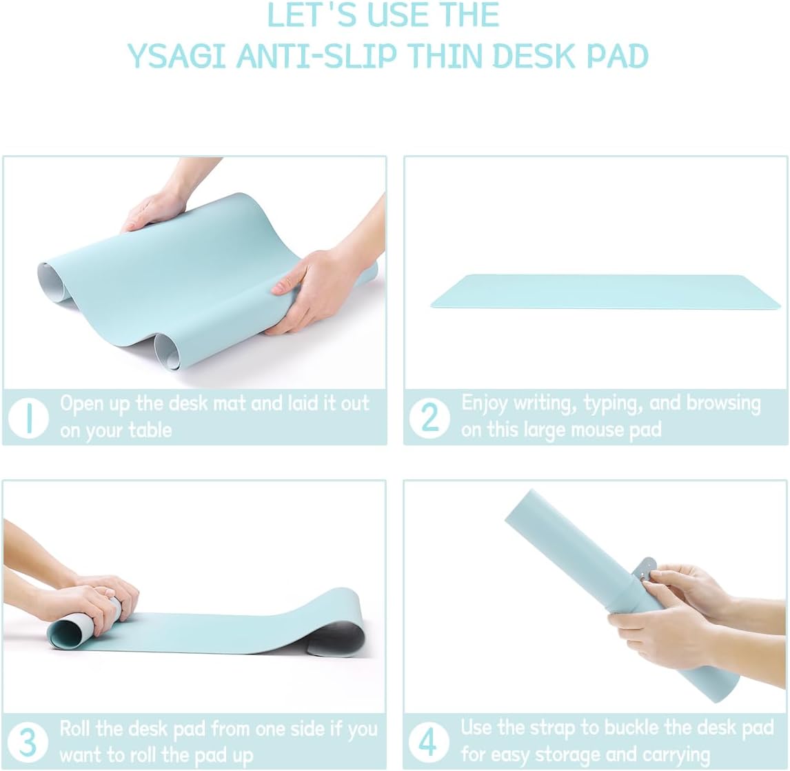 YSAGi tapete antideslizante para computadora, accesorios de escritorio, para laptop, resistente al agua, doble cara, protección para escritorio,