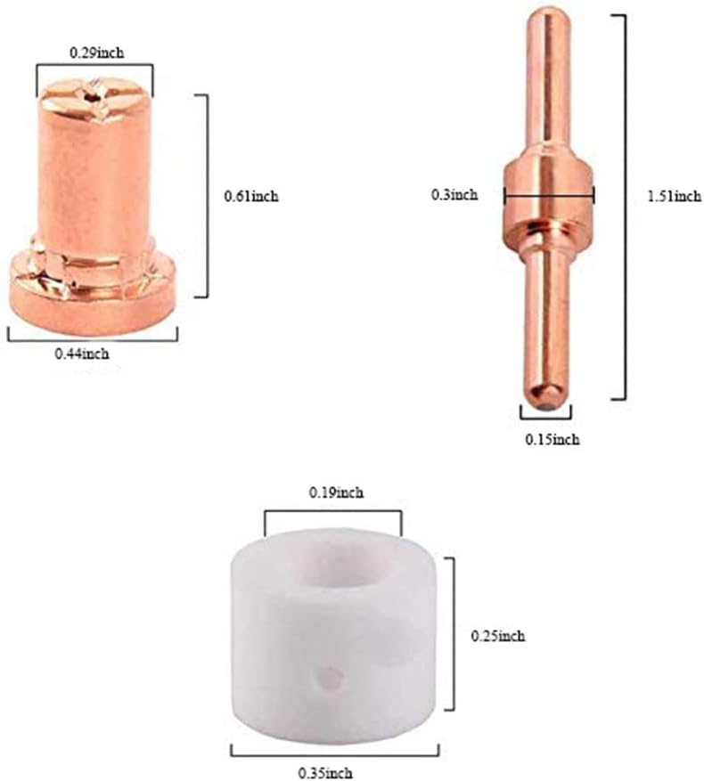 Consumibles de cortador de plasma se adapta a CUT40 CUT50 con antorcha cortador de plasma PT31 LG40 para RBC-400045005000D 40 PCS electrodo de