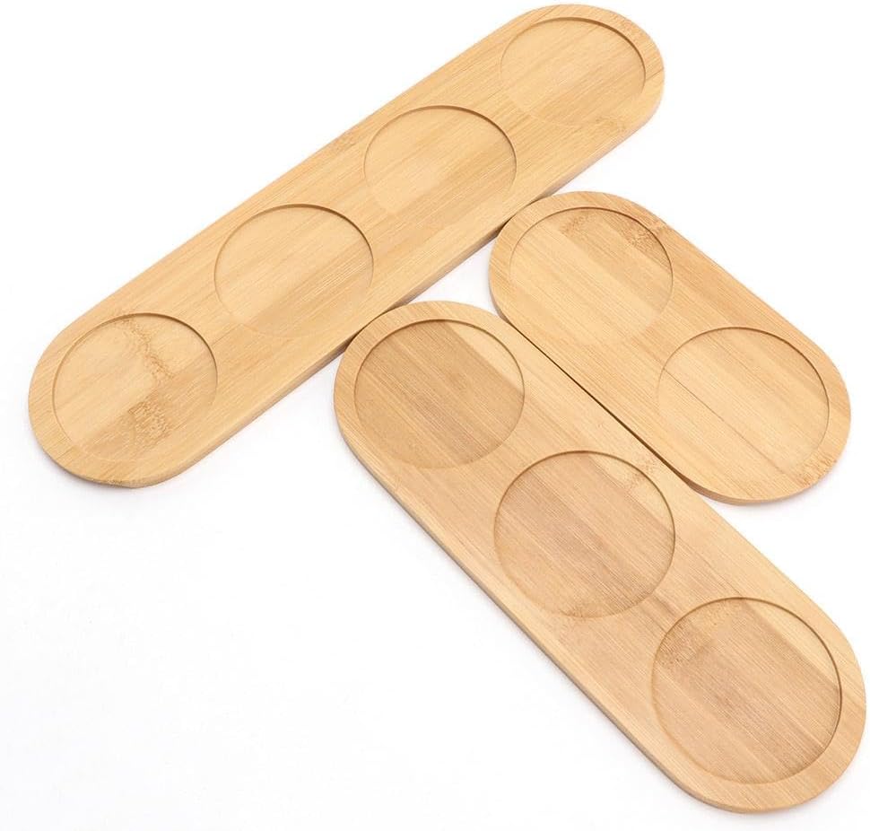 Bandeja de molino de sal y pimienta, bandeja de bambú de té, juego de 2 recipientes redondos de sal de azúcar, contenedor de molino de pimienta para