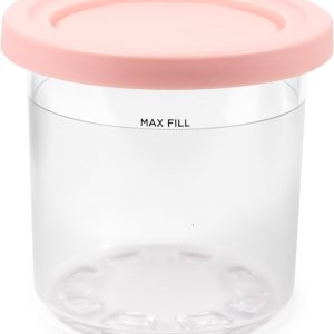 Recipientes de repuesto para ninja creami y tapas rosadas, compatibles con NC299AMZ NC301 NC300 Series Recipientes de repuesto para ninja creami y tapas rosadas, compatibles con NC299AMZ NC301 NC300 Series