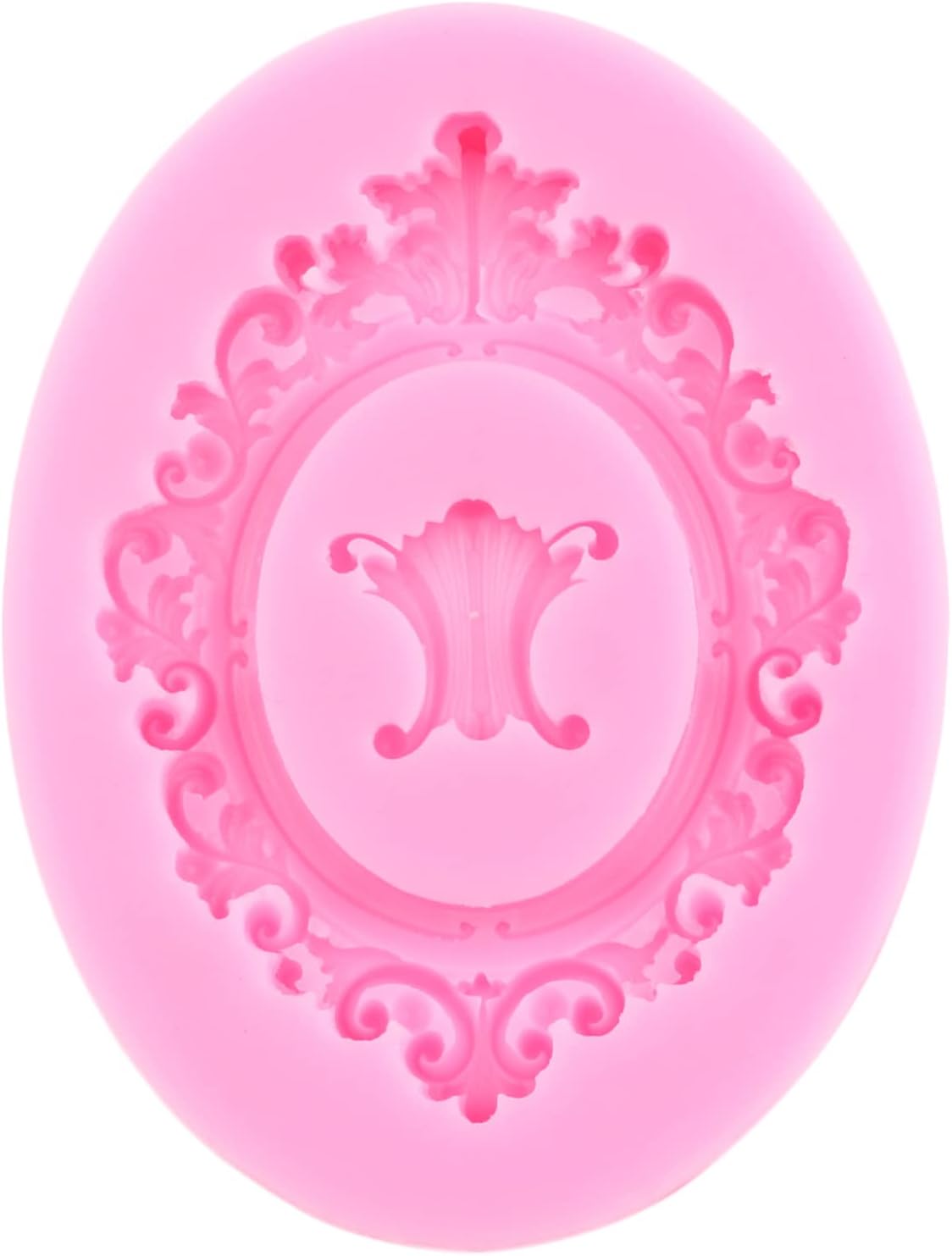 Mujiang Molde de silicona para fondant de estilo barroco para cupcakes, marco de fotos para decoración de pasteles, decoración de cupcakes, arcilla