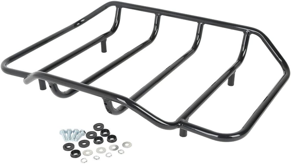 TCMT King Tour Pack – Respaldo envolvente para maletero desmontable, estante de montaje de dos niveles, para Harley Touring Road King Road Street