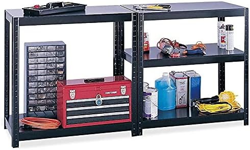 Safco Productos 5246BL Estantería de acero sin pernos 48 pulgadas de ancho x 18 pulgadas de profundidad x 72 pulgadas de alto, negro