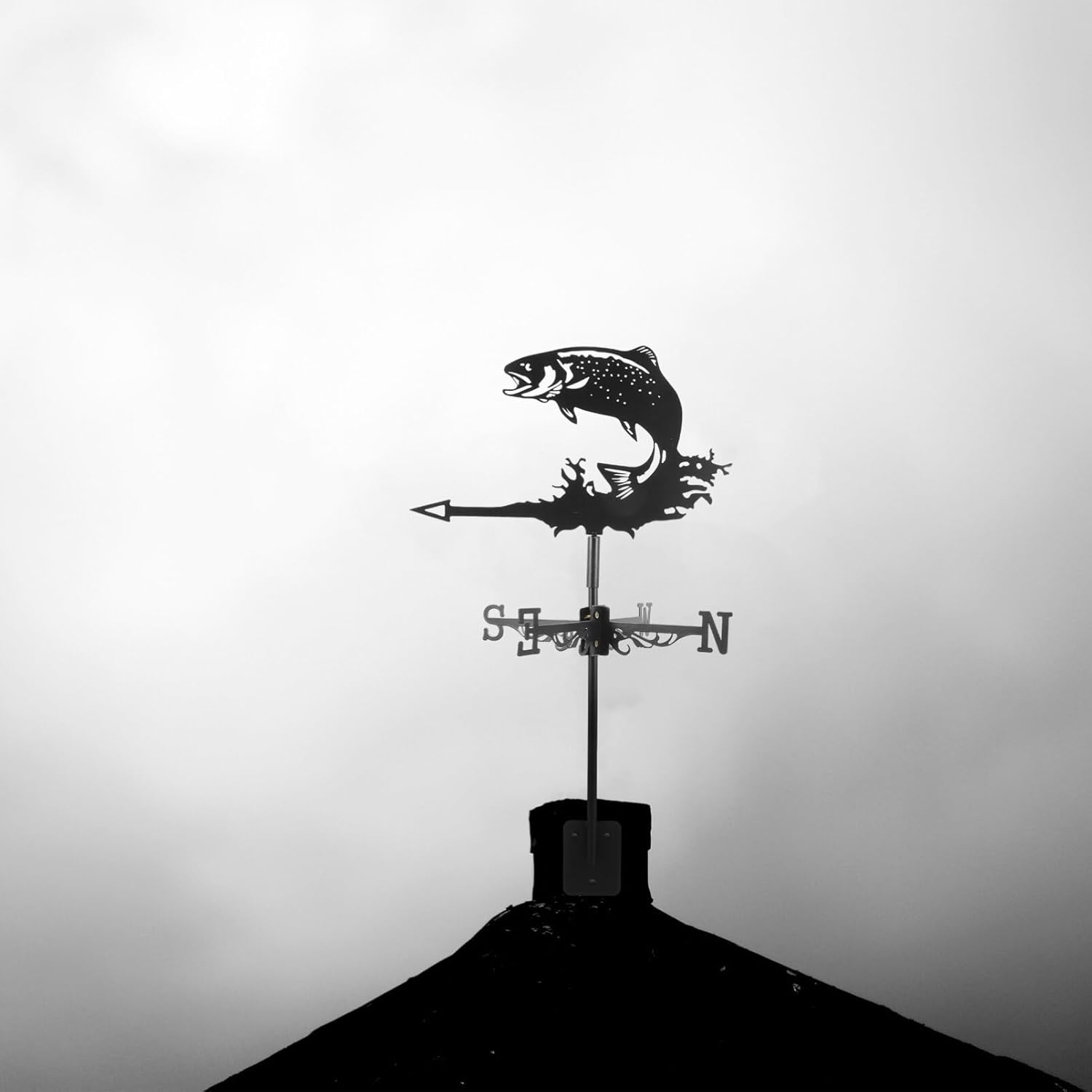 HANABASS Animal Metal Weather Vane Vintage Roof Weather Vane Hollow Wind Dirección Indicador Jardín Patio Patio Paddock Decoración Peces
