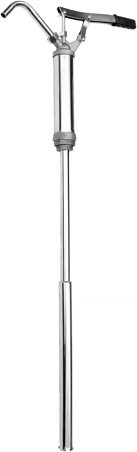 QWORK Dispensador universal de bomba de barril para transferencia de fluidos, bomba de tambor de aceite de acción de palanca, se adapta a