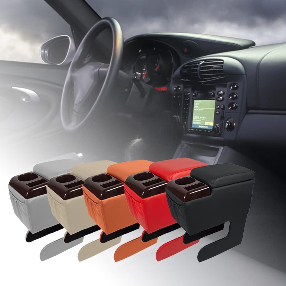 Asiento de camionetabanco para automóvil, consola central para contratistas, organizador de negocios y caja de almacenamiento con portavasos y tapa
