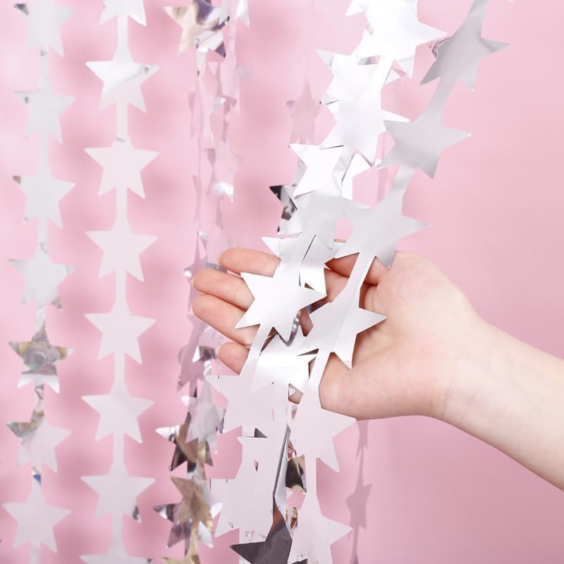 Abien Cortinas de flecos de papel de aluminio metálico con flecos de oropel para puerta de fiesta, serpentinas brillantes, decoraciones de fiesta