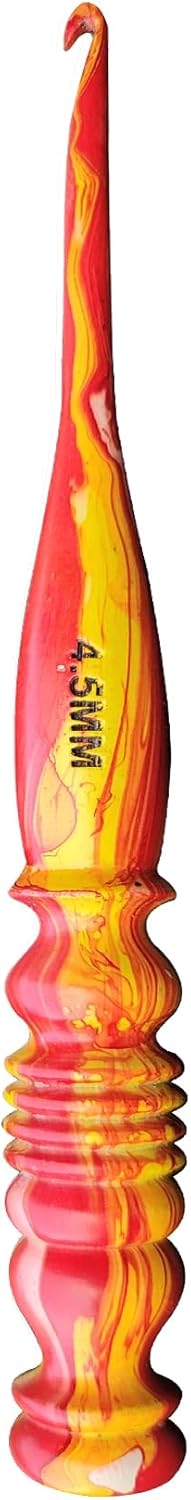 Gancho de ganchillo de resina epoxi y mezcla de palisandro, gancho de ganchillo con mango ergonómico, mango suave, tejido de hilo artesanal, el
