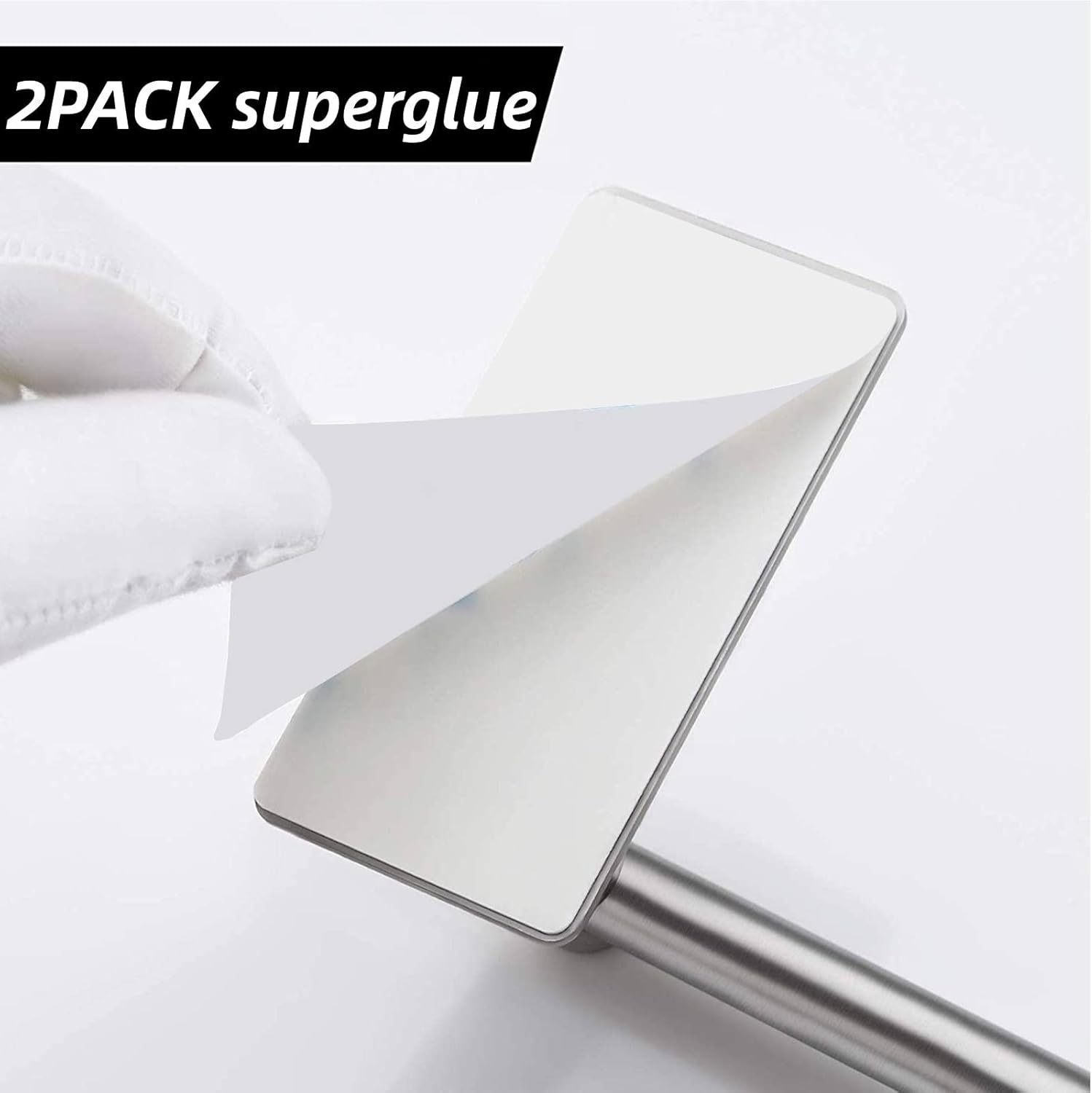 Tiras autoadhesivas, tiras adhesivas de repuesto compatibles con barra de toalla autoadhesiva, toallero de baño, 3.35 x 1.57 pulgadas (paquete de 4)