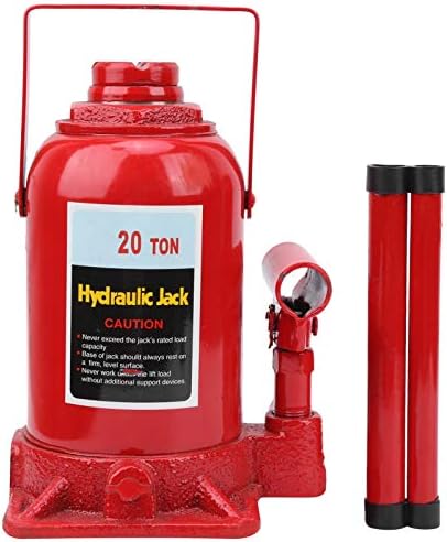Gato hidráulico de 20 toneladas de acero compacto portátil para cochefurgonetabarcocamión soldado, capacidad de 40,000 libras, rojo