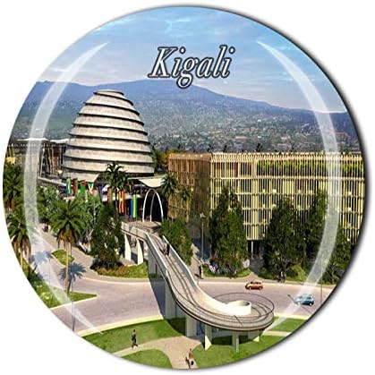 3D Kigali Ruanda imán de nevera recuerdo de cristal imán de cristal turístico viaje recuerdo colección regalo adhesivo magnético decoración de la