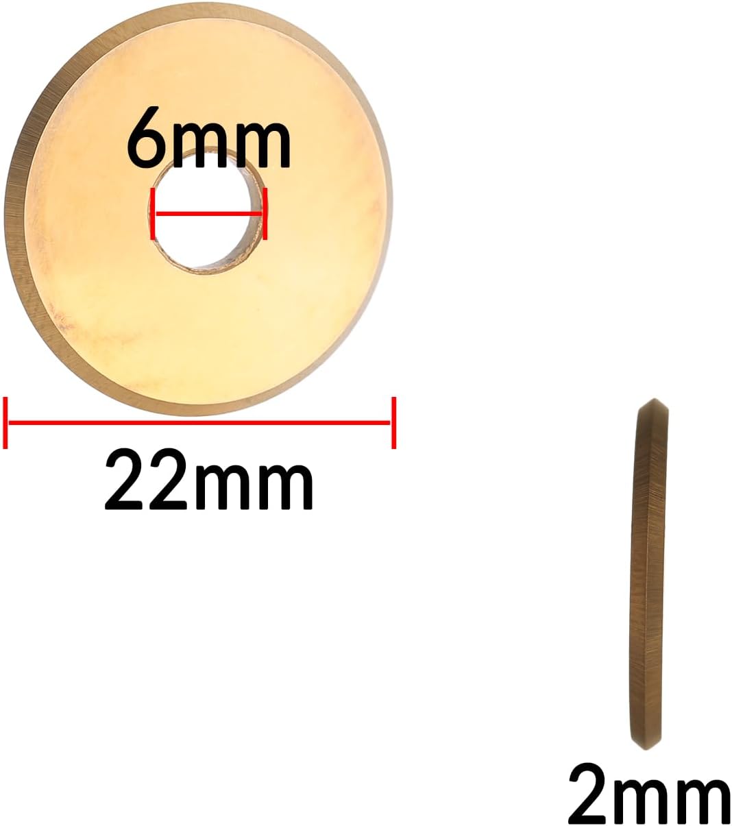 2 piezas de repuesto de rueda de corte de azulejos de carburo de tungsteno de 78 pulgadas (22mm6mm2mm), rueda de puntuación de azulejos, reforma tu