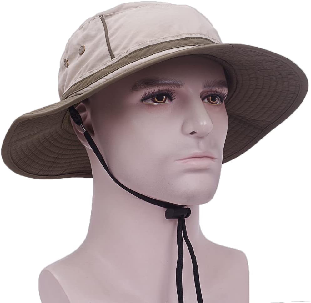 Sombreros de safari impermeables  Gorra de protección solar de ala ancha  Sombrero de cubo Explorer Jungle Bush para senderismo al aire libre Pesca