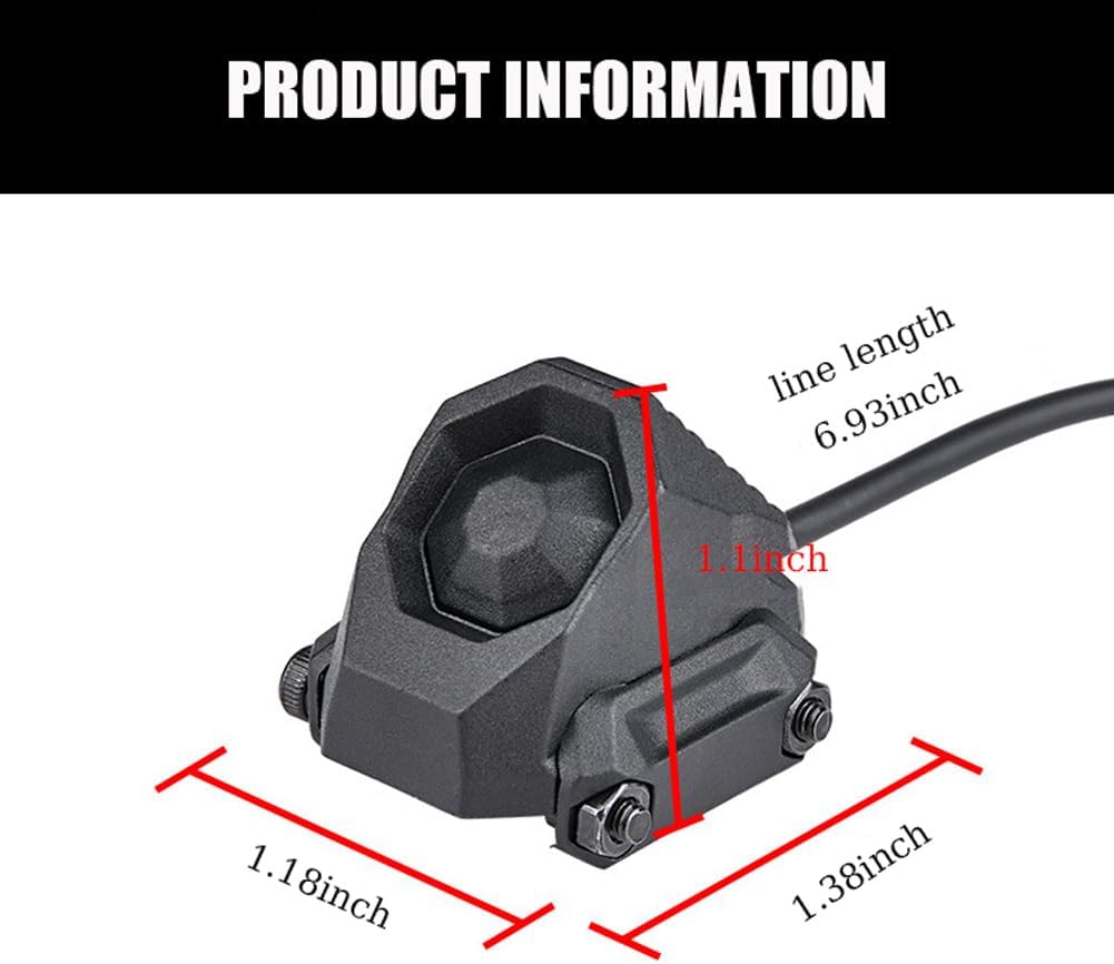 okyass Interruptor de presión de activación remota con botón modular táctico para SF M300 M600 PEQ15PEQ DBAL serie NGAL luz de arma y linterna