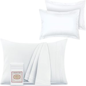 Mellanni El paquete incluye 2 fundas de almohada + 2 fundas de almohada. El paquete incluye fundas de almohada de tamaño estándar, juego de 2 y 2 Mellanni El paquete incluye 2 fundas de almohada + 2 fundas de almohada. El paquete incluye fundas de almohada de tamaño estándar, juego de 2 y 2