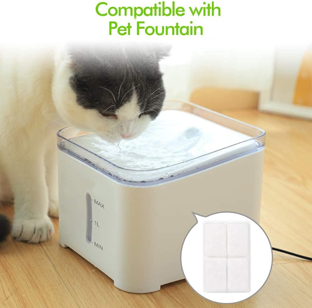 Paquete de 6 filtros de fuente de agua para gatos, filtros de repuesto para fuentes de mascotas con carbón activado de coco, adecuados para