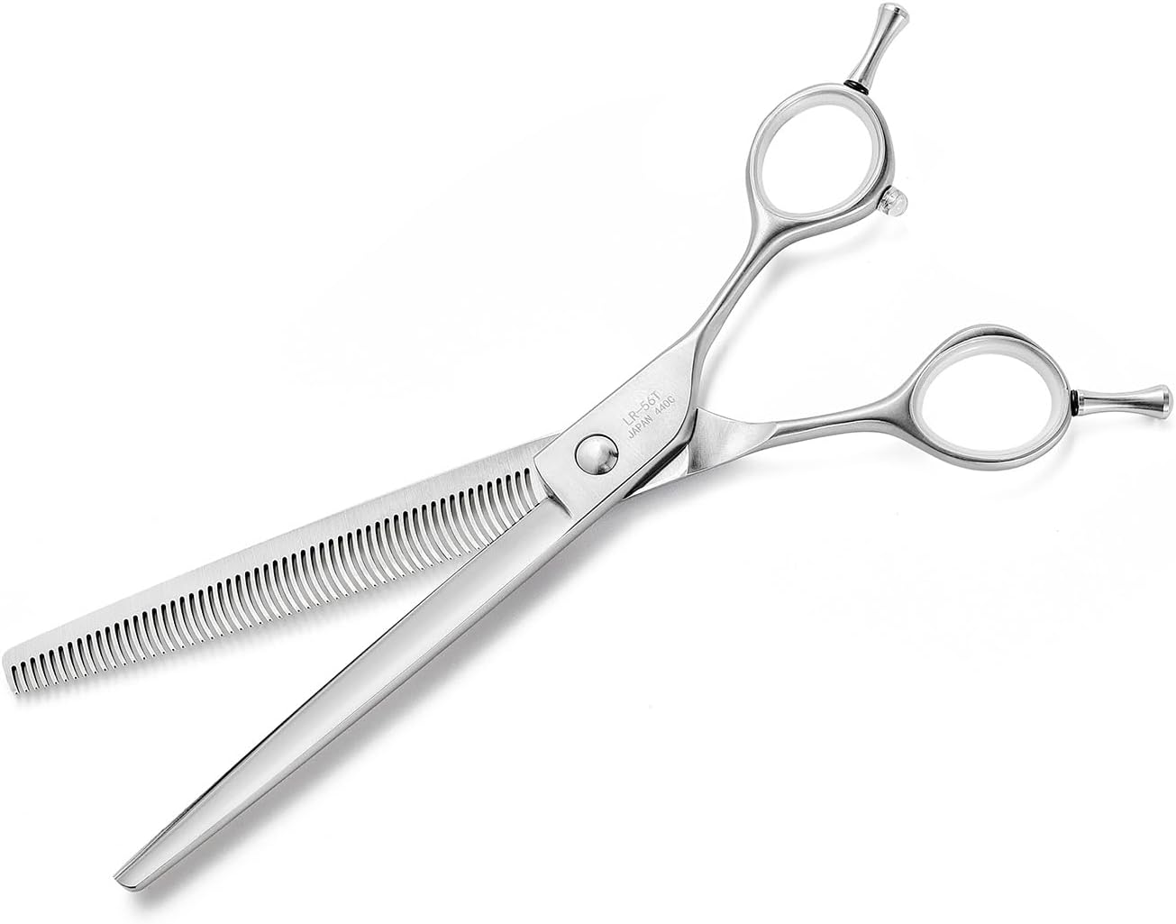 Tijeras de aseo para perros, tijeras de 7.0 pulgadas con color mate de lujo, 56 tijeras de adelgazamiento de dientes