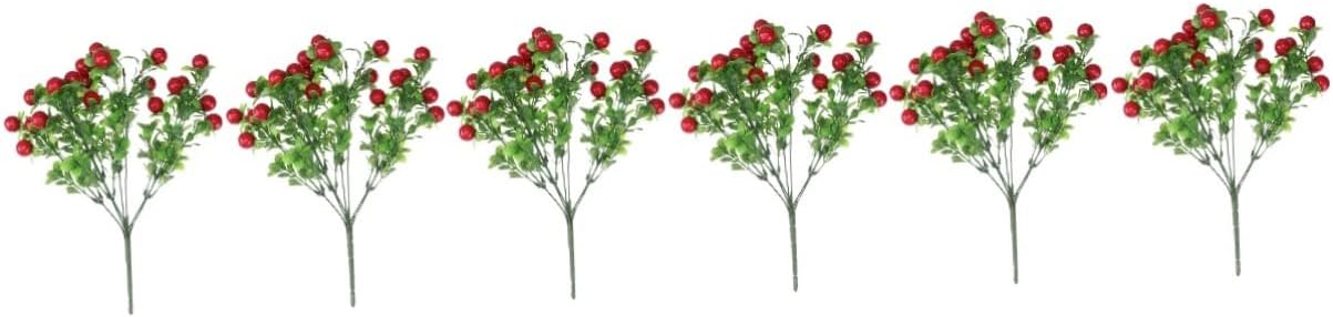 Abaodam 6 Pcs Plants Artificial Flowers Silk Flowers Decorative Bouquet Simulation Flowers Bundle Auspicious Fruit