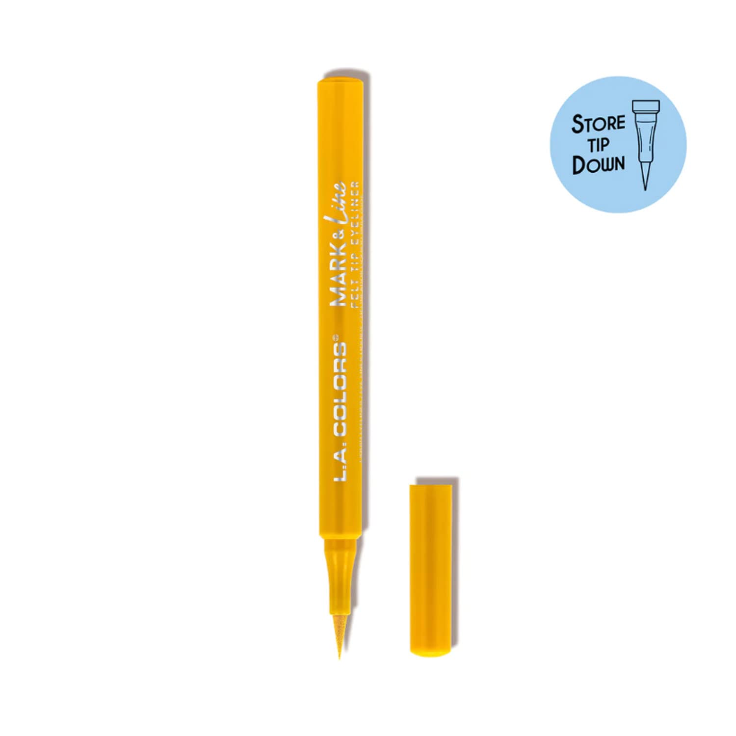 L.A. COLORS Pick 1 Mark & Liner – Delineador de ojos con punta de fieltro, delineador de ojos de color intenso, lápiz de fórmula fluida + bolsa con