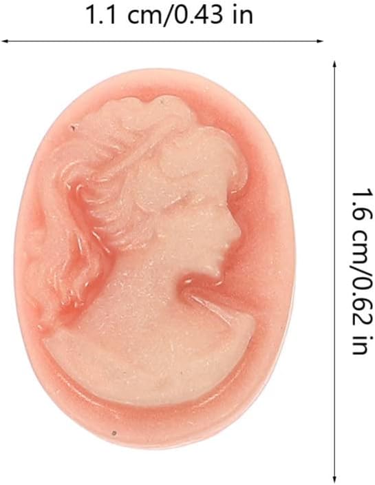 COHEALI Dijes para hacer joyas, 48 piezas de resina, cabeza de dama, camafeo con parte trasera plana, cabujones vintage sin perforar, abalorios para