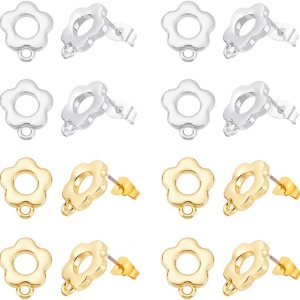 arricraft 12 pares de aretes de aleación de flores, 24 aretes de hierro con anillos horizontales y 304 pines de acero inoxidable para aniversario, arricraft 12 pares de aretes de aleación de flores, 24 aretes de hierro con anillos horizontales y 304 pines de acero inoxidable para aniversario,