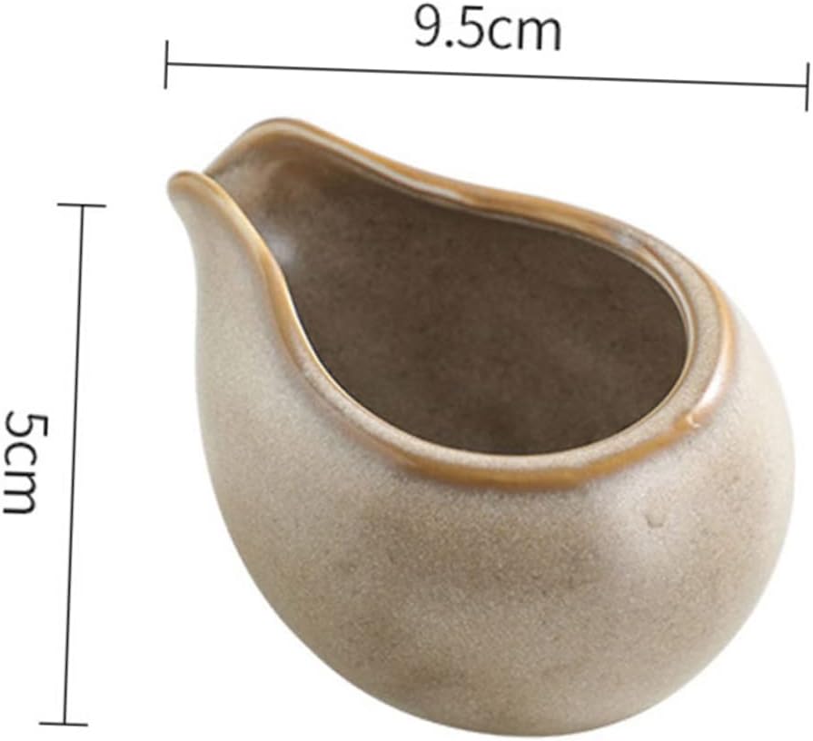 ABOOFAN Jarra de leche de cerámica, jarra para el hogar, tazas de café expreso, mini hervidor de agua, salsa, barco, crema, dispensador de leche,