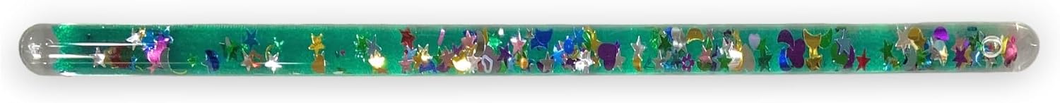 Varita con brillantina, tubo de varita mágica maravillosa, para niños, dos accesorios de disfraz de Halloween de 11 pulgadas (morado, verde)