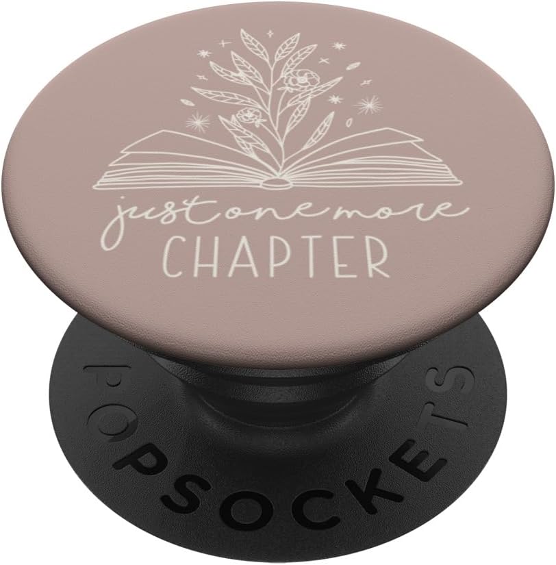 Just One More Chapter – Amante de los libros florales (rosa topo) PopSockets estándar PopGrip