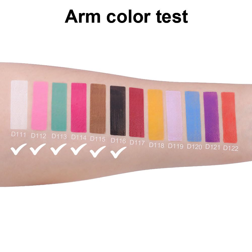 evpct Juego de 6 delineadores de ojos de gel blanco, rosa, cian, verde, rosa, rojo, marrón, negro, impermeable, a prueba de manchas, crema para