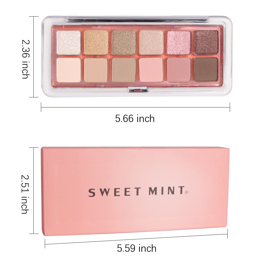AMY’S DIARY Paleta de sombras de ojos marrón rosa de 12 colores, alta pigmentación, mezclable, paleta de ojos neutros de larga duración (3)