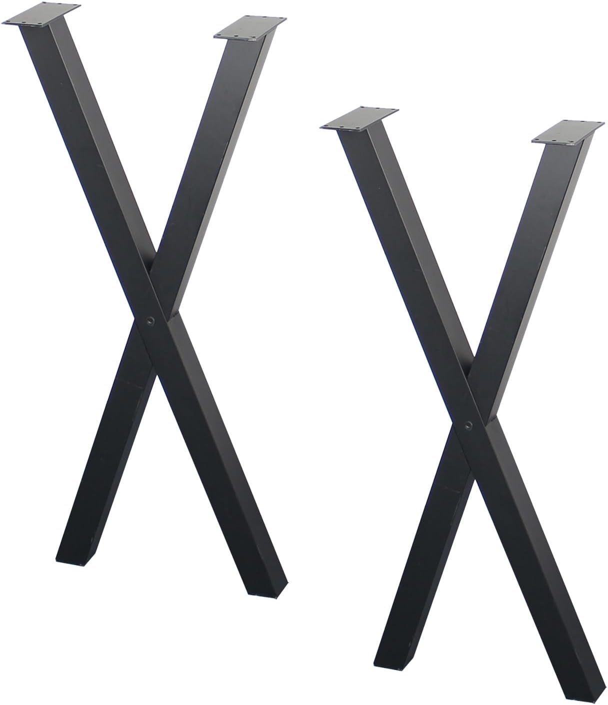 Patas de metal para mesa de 35 pulgadas, resistentes en forma de X, juego de patas de escritorio de metal de 2,35 pulgadas de altura y 15 pulgadas