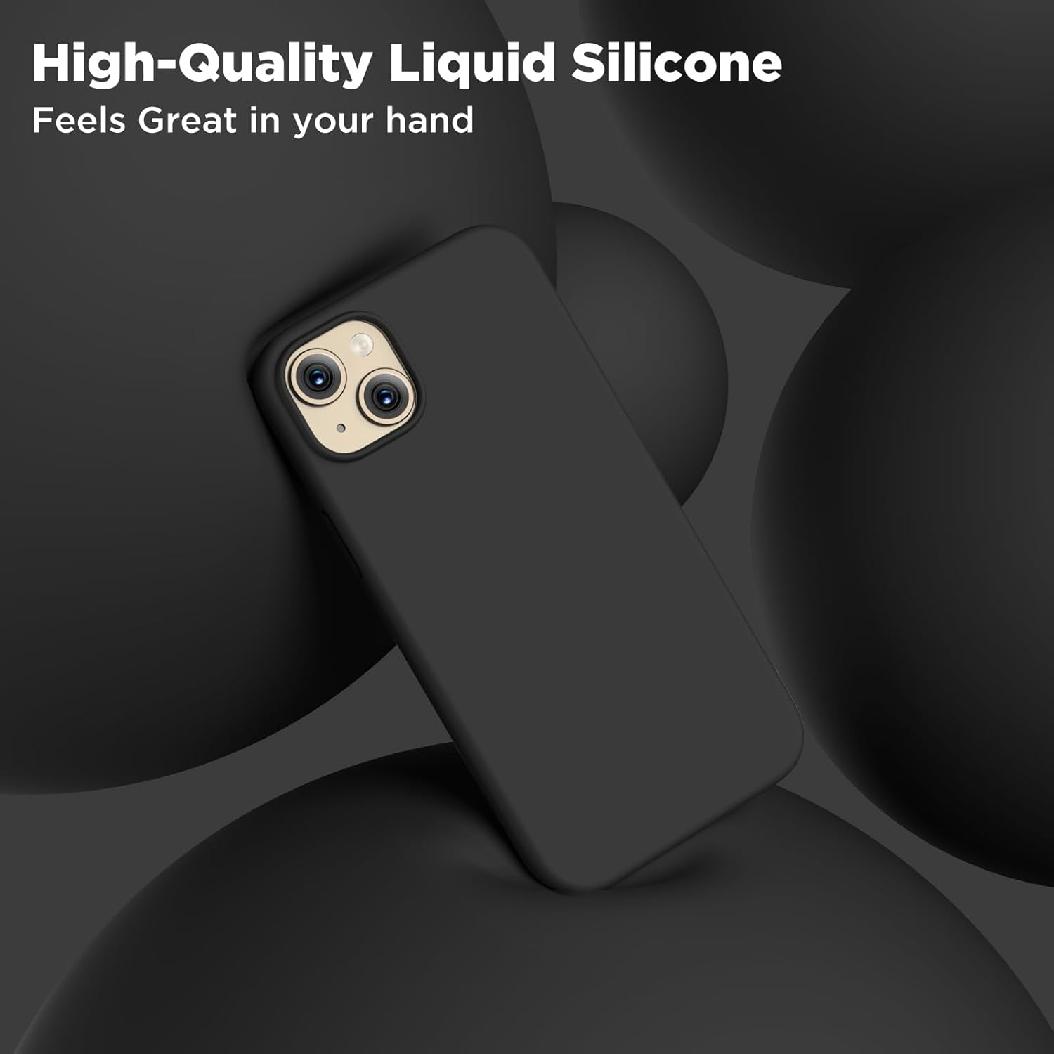 Compatible con iPhone 15, funda de silicona líquida, funda protectora de cuerpo completo a prueba de golpes forro de microfibra suave, funda delgada