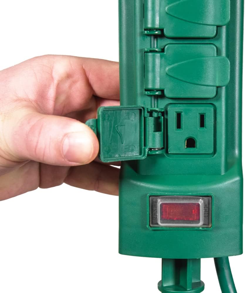 VOLT Estaca de alimentación para exteriores de 120 V y 6 salidas con temporizador