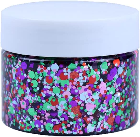 Gel con purpurina para la cara, maquillaje holográfico, con purpurina gruesa, fórmula exfoliante para el cuerpo, pegamento con purpurina, color