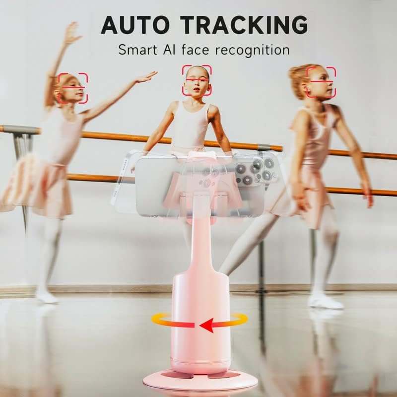 Trípode de seguimiento facial automático  Soporte de teléfono de seguimiento automático de rotación de 360, sin aplicación, soporte de cámara de