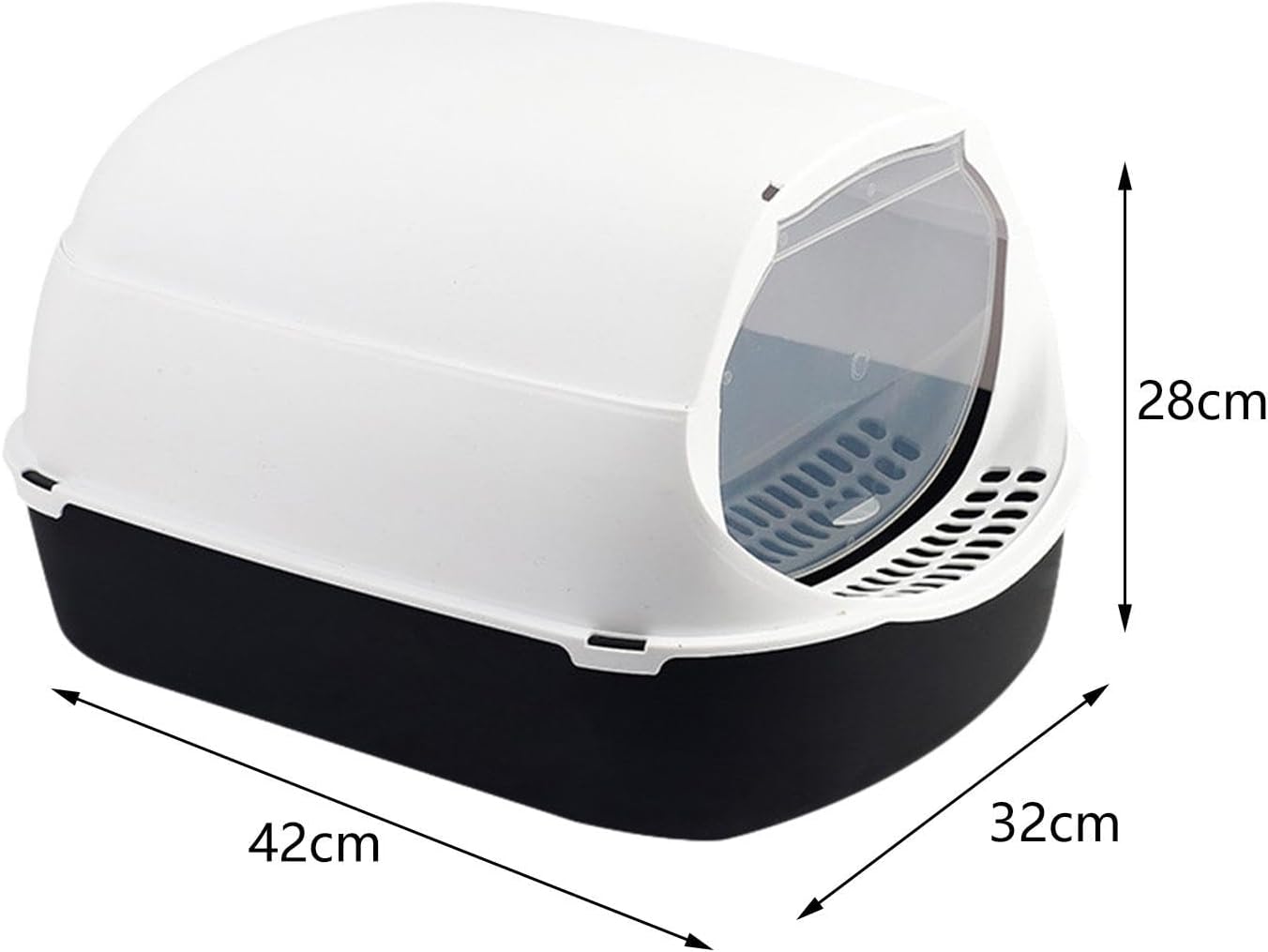 AWHAO Caja de arena para gatos con tapa totalmente cerrada, suministros para mascotas para animales pequeños, conejo, desmontable, fácil de