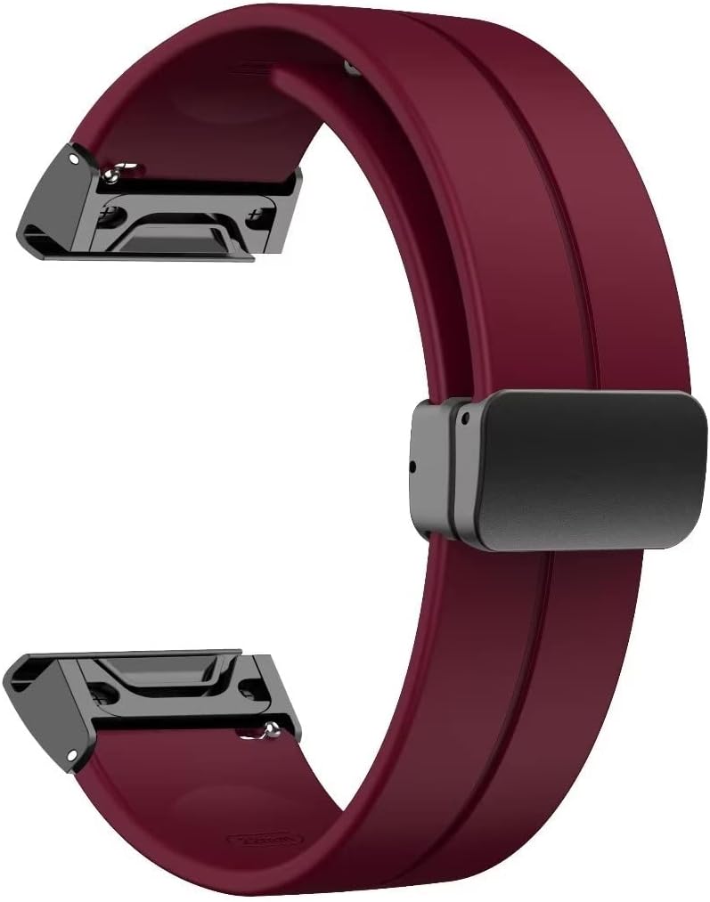 Correa deportiva Conm para Garmin Fenix 7x76x Gps65x5, correa magnética de repuesto de silicona de 0.866in y 1.024in