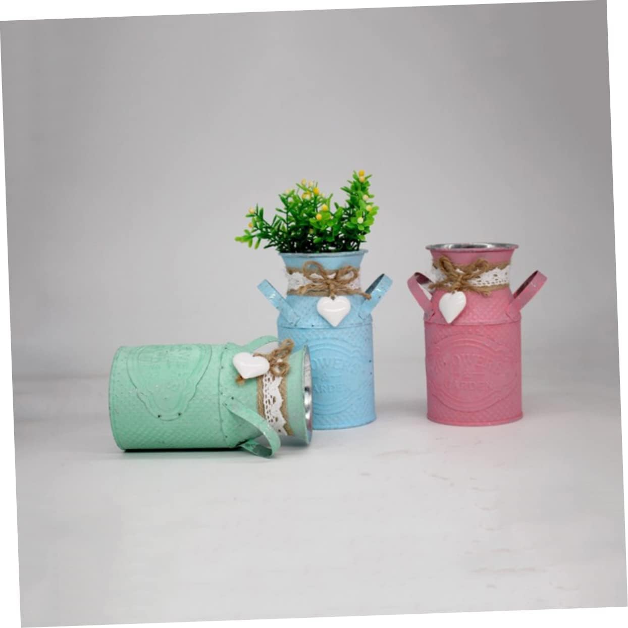 1 soporte de mesa para plantas, macetas blancas para regar bodas, jarrón, jarrón de metal, flores secas para decoración, cuarto de bebé, maceta de