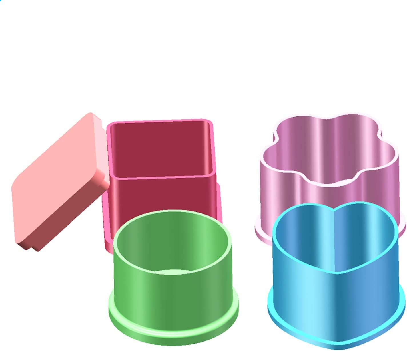 HARFINGTON 3 piezas de caja de joyería, molde cuadrado de silicona para almacenamiento epoxi con tapa para manualidades de resina