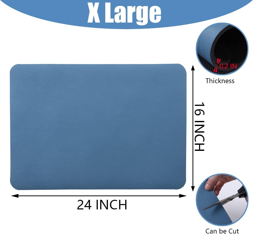 TCASH Tapete de secado de platos para encimera de cocina, 24 x 16 pulgadas, tapete de drenaje súper absorbente, almohadilla antideslizante para