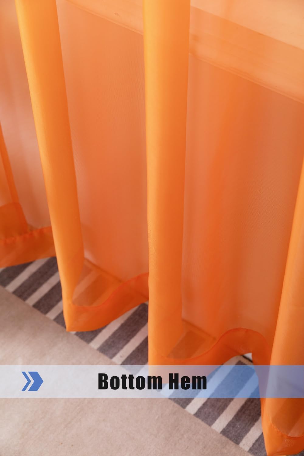 Elegantes paneles de cortina de gasa transparente con bolsillo para cortinero para dormitorio, sala de estar, comedor, patio, puerta corrediza de
