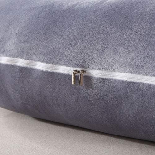 Almohada de embarazo de 51 pulgadas, almohada de cuerpo completo en forma de U de tamaño pequeño con funda de almohada de terciopelo lavable,