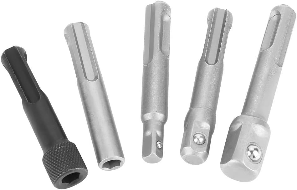 Juego de 5 adaptadores de llaves de enchufe, adaptador SDS Chuck SDS Plus a SDS Max adaptador SDS Plus Adpter accesorios de herramientas eléctricas