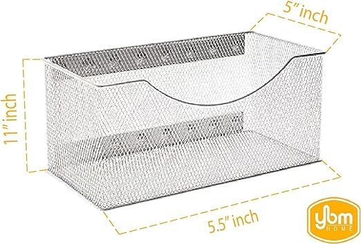 Ybmhome – Cesta de almacenamiento magnética de malla de alambre, contenedor de basura, bandeja de escritorio, organizador de suministros de oficina,