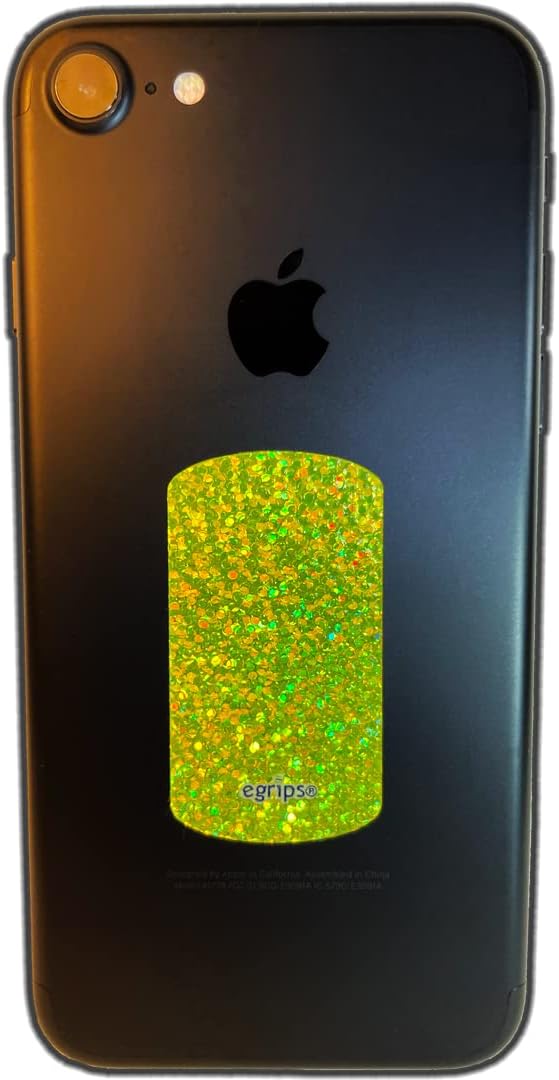 Paquete de 3 calcomanías universales egrips de 1 x 2 pulgadas con brillo plateado para teléfono celular, mandos a distancia, dispositivos de mano,