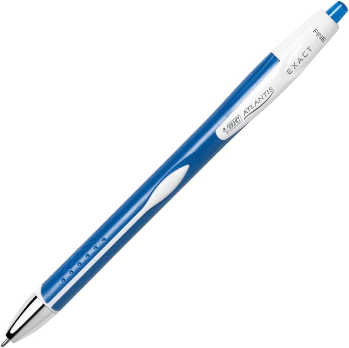 BIC Atlantis pluma retráctil exacta punta fina 07 mm Azul 12 unidades - Imagen 5