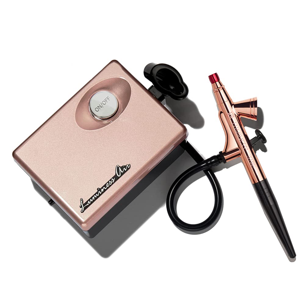 LUMINESS Legend – Sistema de aerógrafo de maquillaje y kit de base de 4 piezas, tono bronceado  Aplicación rápida, fácil y duradera  Incluye (2)