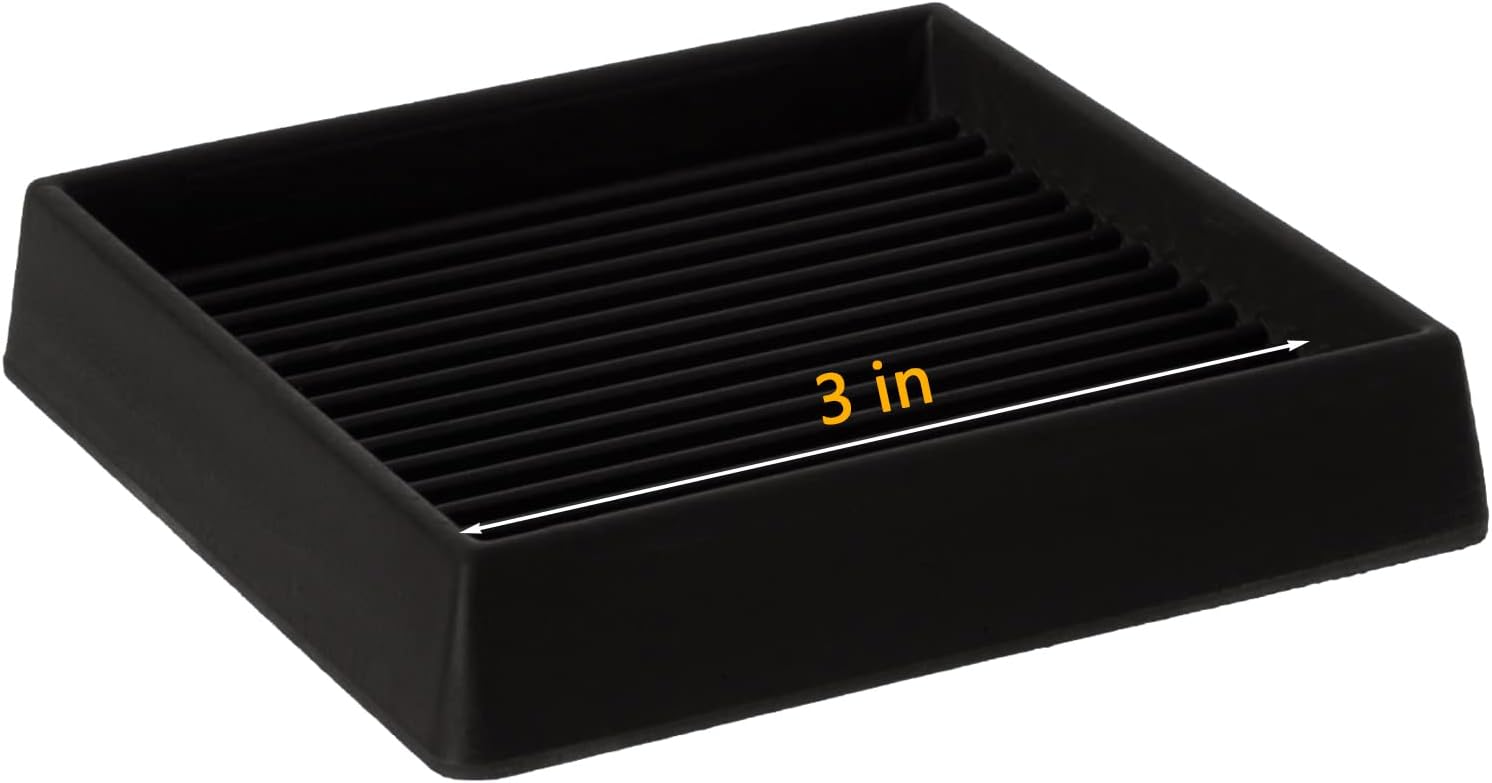 Copas de goma 3 x 3, almohadillas antideslizantes para muebles, agarre antideslizante, pies antideslizantes para muebles, protector de suelo