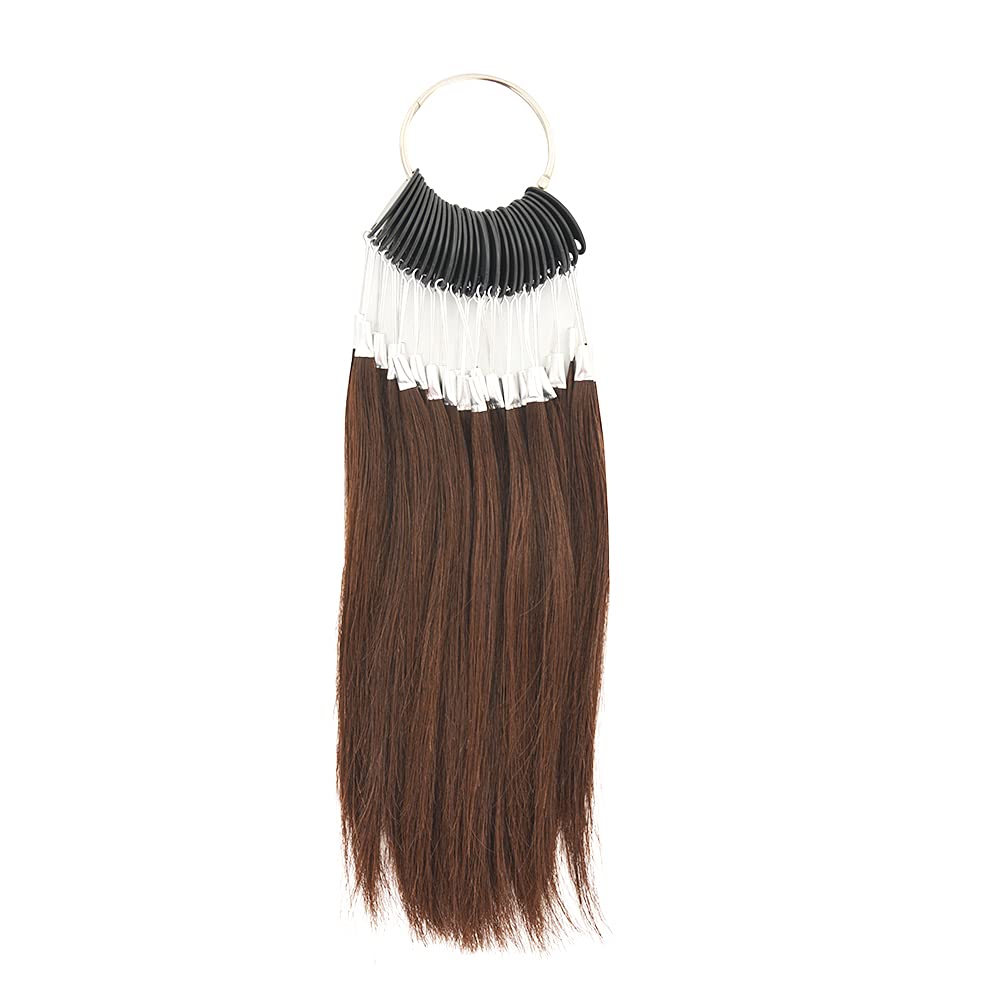 30 mechones por juego de muestras de cabello humano 100% prueba de anillos de color para extensiones de cabello humano y peluquería de salón de