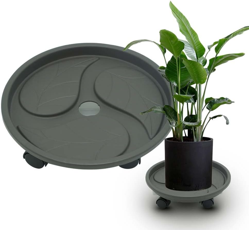 Visionfly 4 unidades de 13 pulgadas con contenedor de agua integrado y 4 ruedas, carrito de jardín con ruedas, capacidad de carga de 130 libras